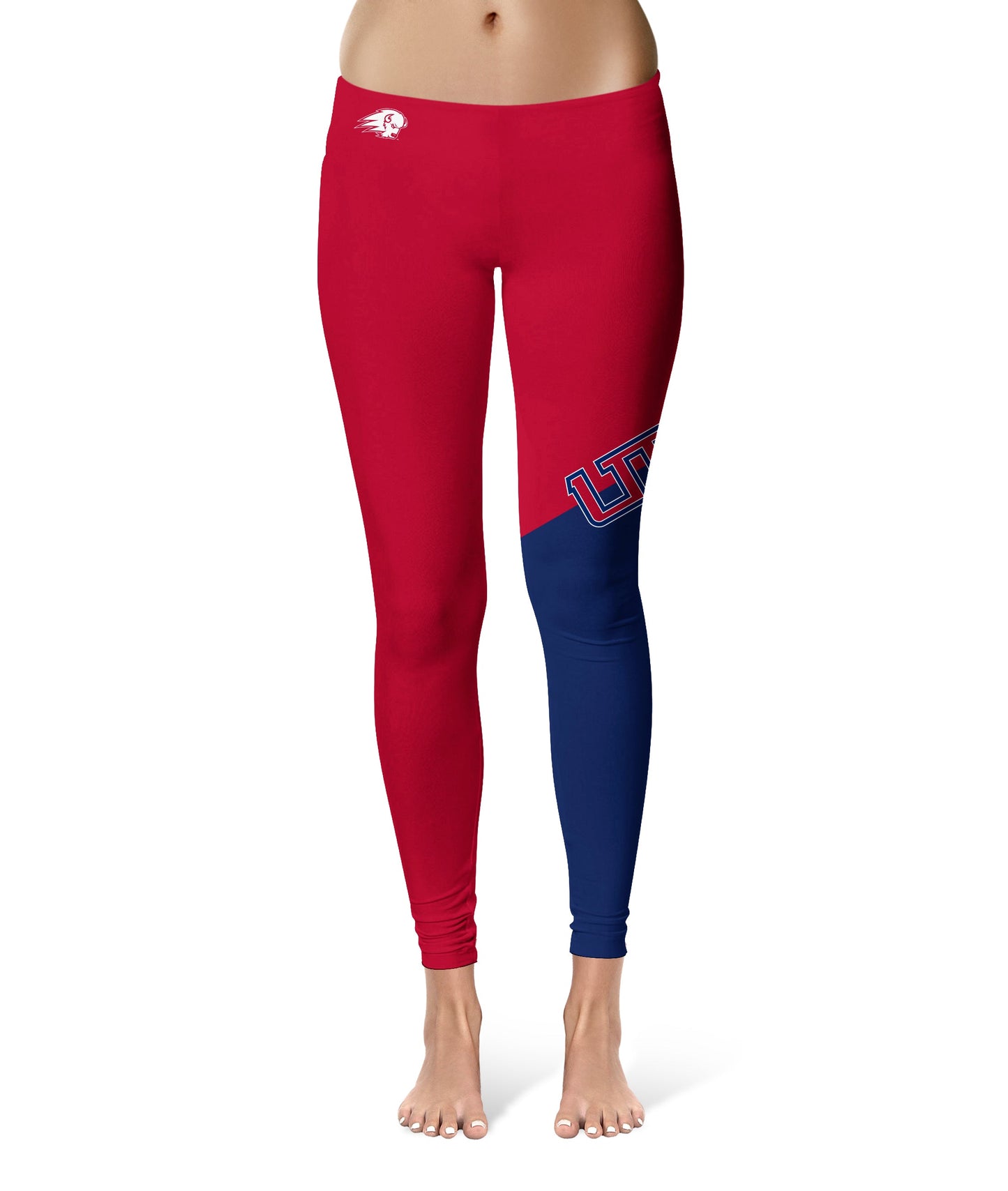 Utah Tech Trailblazers Vive La Fete Game Day Collegiate Leg Color Block Women Red Blue Yoga Leggings