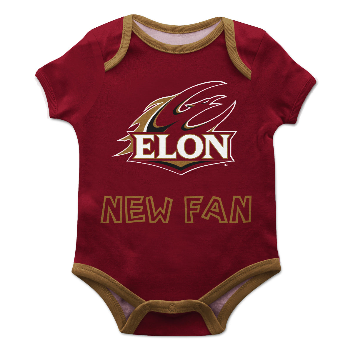 Elon University Phoenix Infant Game Day Maroon Short Sleeve One Piece Jumpsuit by Vive La Fete