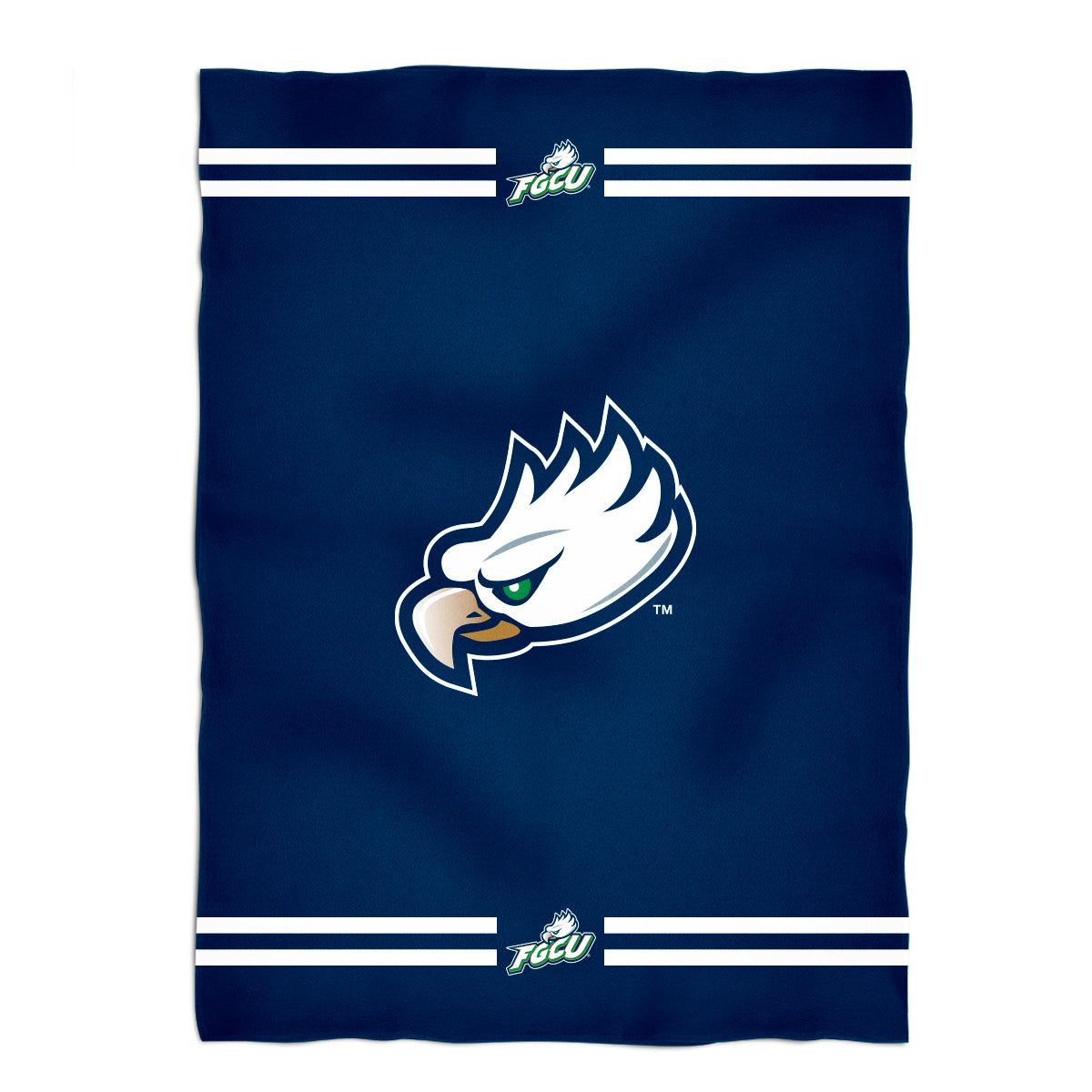 Florida Gulf Coast Eagles Game Day Soft Premium Fleece Blue Throw Blanket 40 x 58 Logo and Stripes