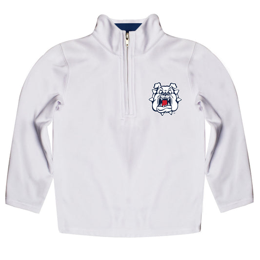 Fresno State Bulldogs Game Day Solid White Quarter Zip Pullover for Infants Toddlers by Vive La Fete