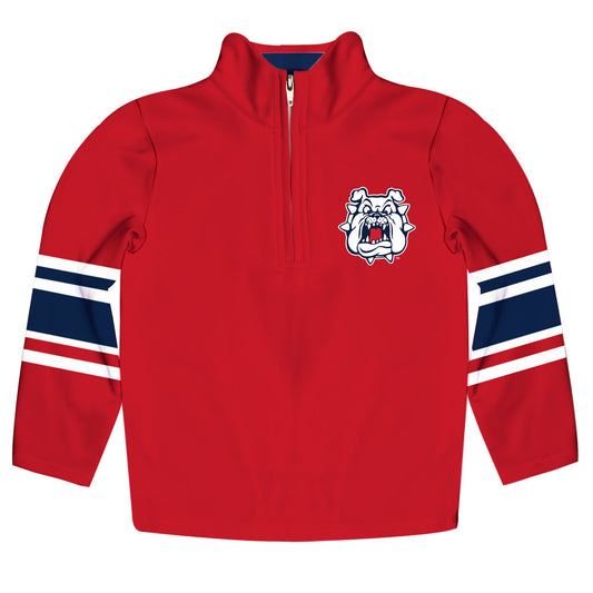 Fresno State Bulldogs Game Day Red Quarter Zip Pullover for Infants Toddlers by Vive La Fete