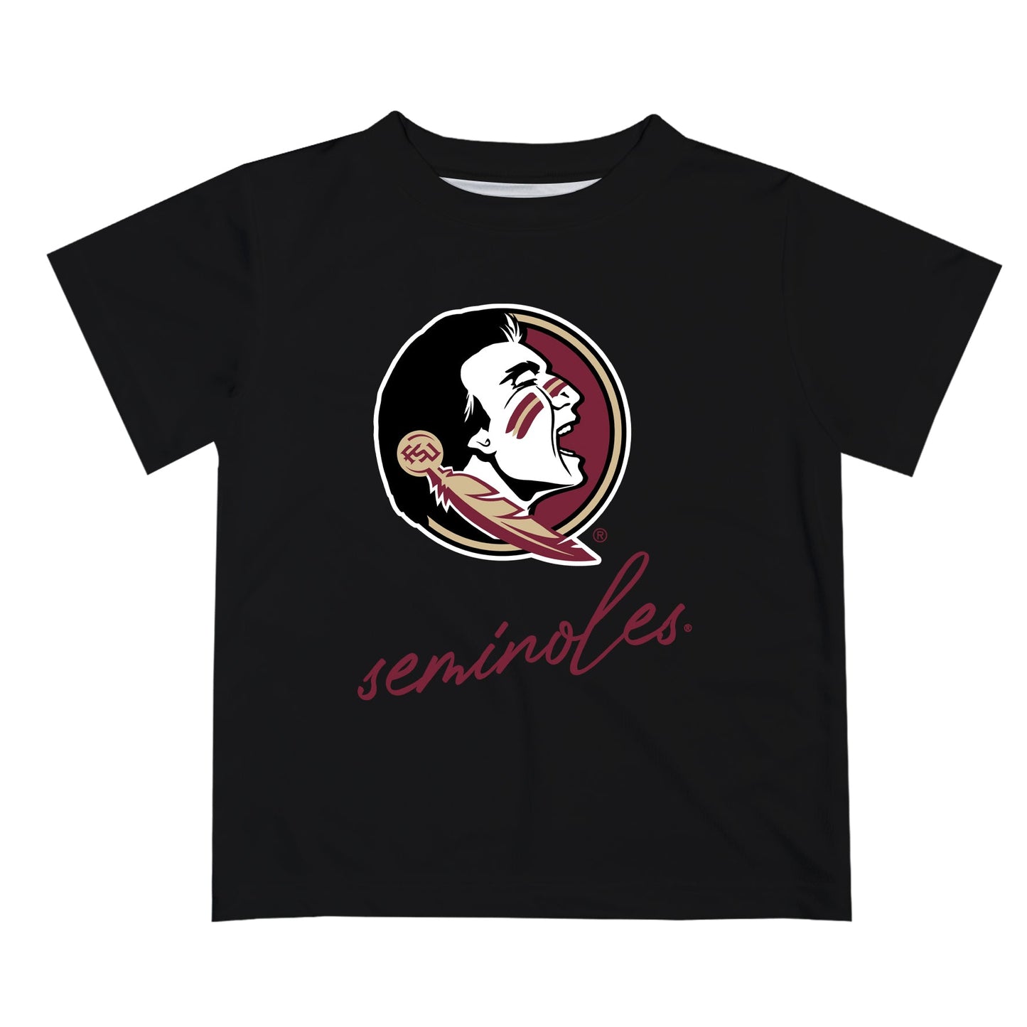 Florida State Seminoles Vive La Fete Script V1 Black Short Sleeve Tee Shirt