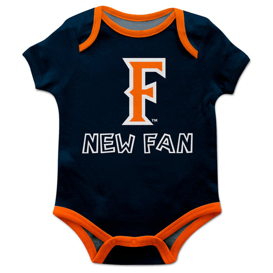 Cal State Fullerton Titans CSUF Infant Game Day Navy Short Sleeve One Piece Jumpsuit by Vive La Fete