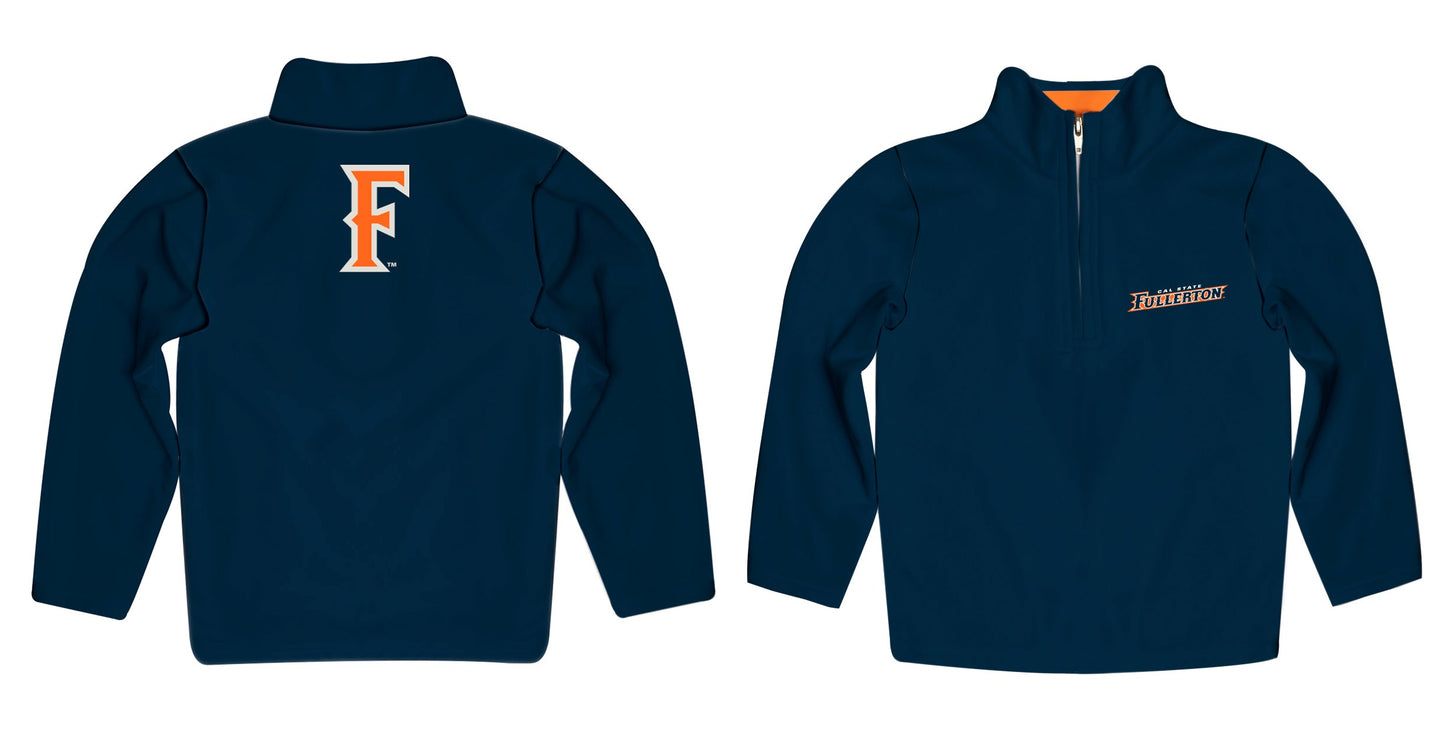 Cal State Fullerton Titans CSUF Game Day Solid Blue Quarter Zip Pullover for Infants Toddlers by Vive La Fete