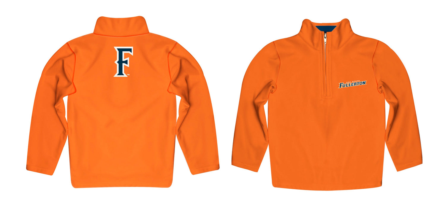 Cal State Fullerton Titans CSUF Game Day Solid Orange Quarter Zip Pullover for Infants Toddlers by Vive La Fete