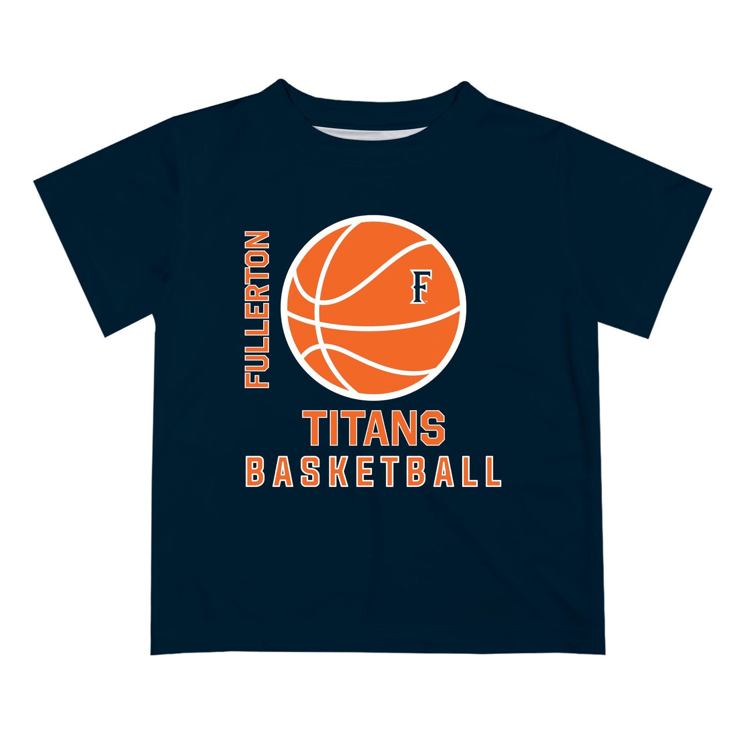 Cal State Fullerton Titans CSUF Vive La Fete Basketball V1 Blue Short Sleeve Tee Shirt