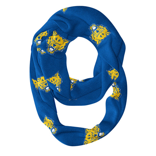 Fort Valley State Wildcats FVSU Vive La Fete Repeat Logo Collegiate Women Light Weight Ultra Soft Infinity Scarf