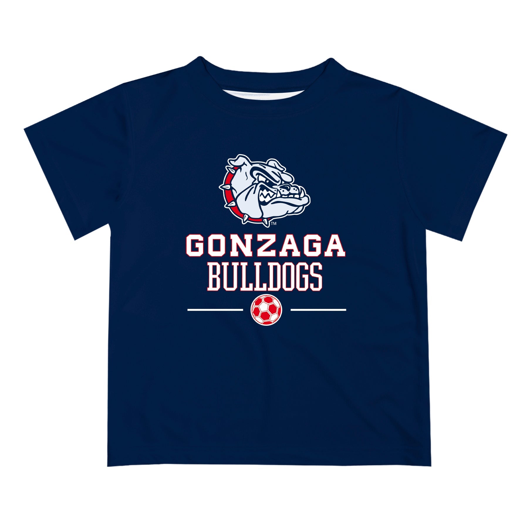 Gonzaga University Bulldogs Zags GU Soccer Blue Short Sleeve Tee Shirt