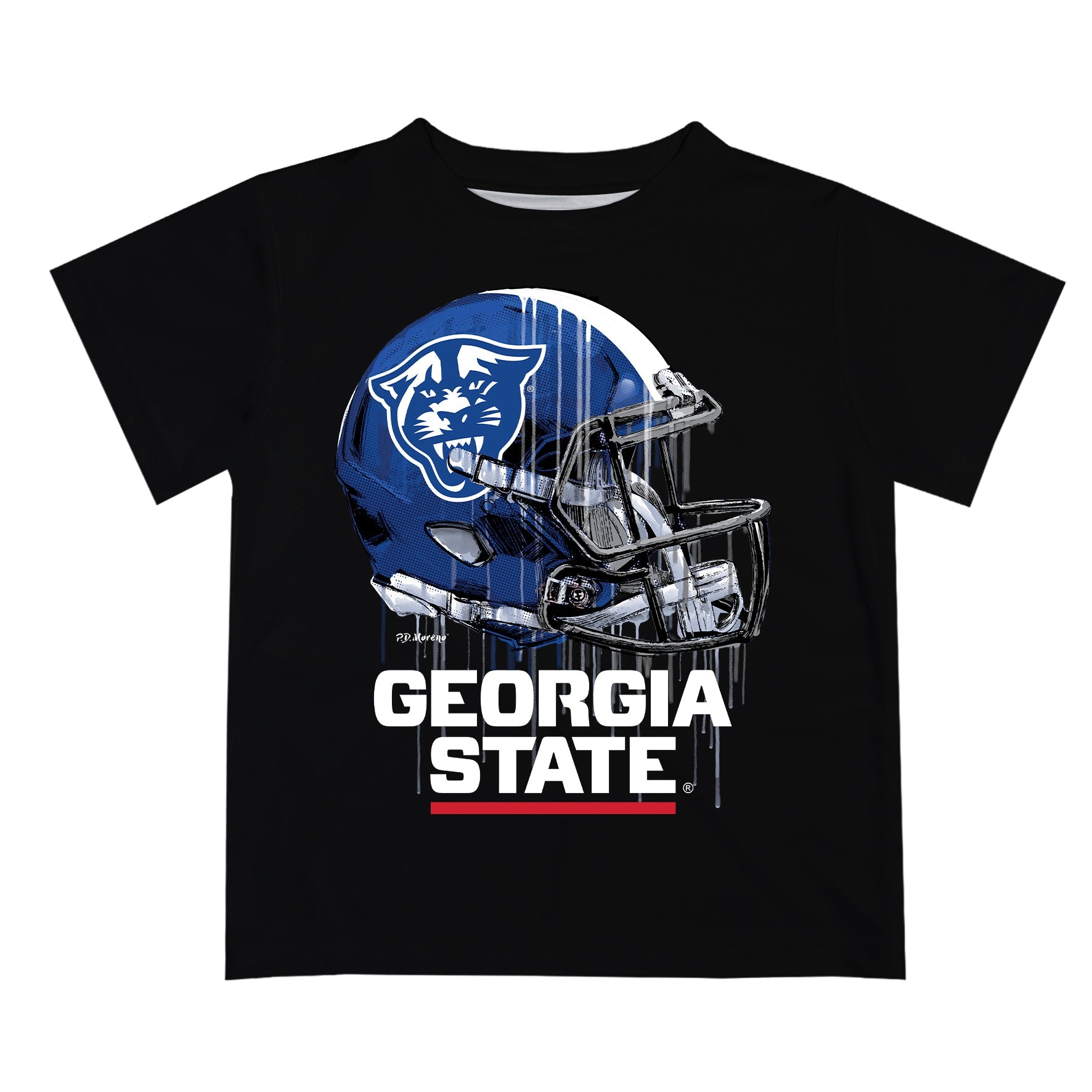 Georgia State Panthers Original Dripping Football Helmet Black T-Shirt