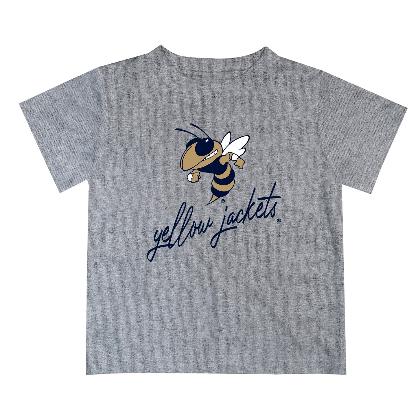 Georgia Tech Yellow Jackets Vive La Fete Script V1 Gray Short Sleeve Tee Shirt