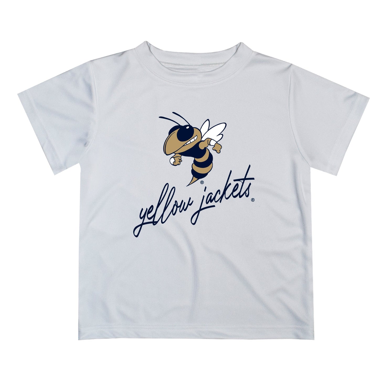 Georgia Tech Yellow Jackets Vive La Fete Script V1 White Short Sleeve Tee Shirt