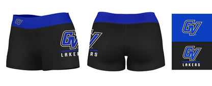 GVSU Lakers Vive La Fete Game Day Logo on Thigh and Waistband Black & Blue Women Yoga Booty Workout Shorts 3.75 Inseam" - Vive La F̻te - Online Apparel Store