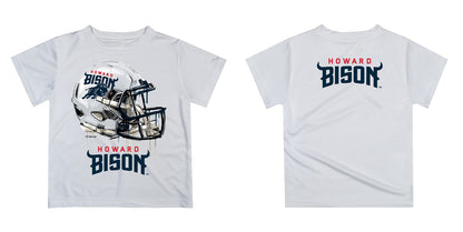 Howard University Bison Original Dripping Football Helmet White T-Shirt by Vive La Fete