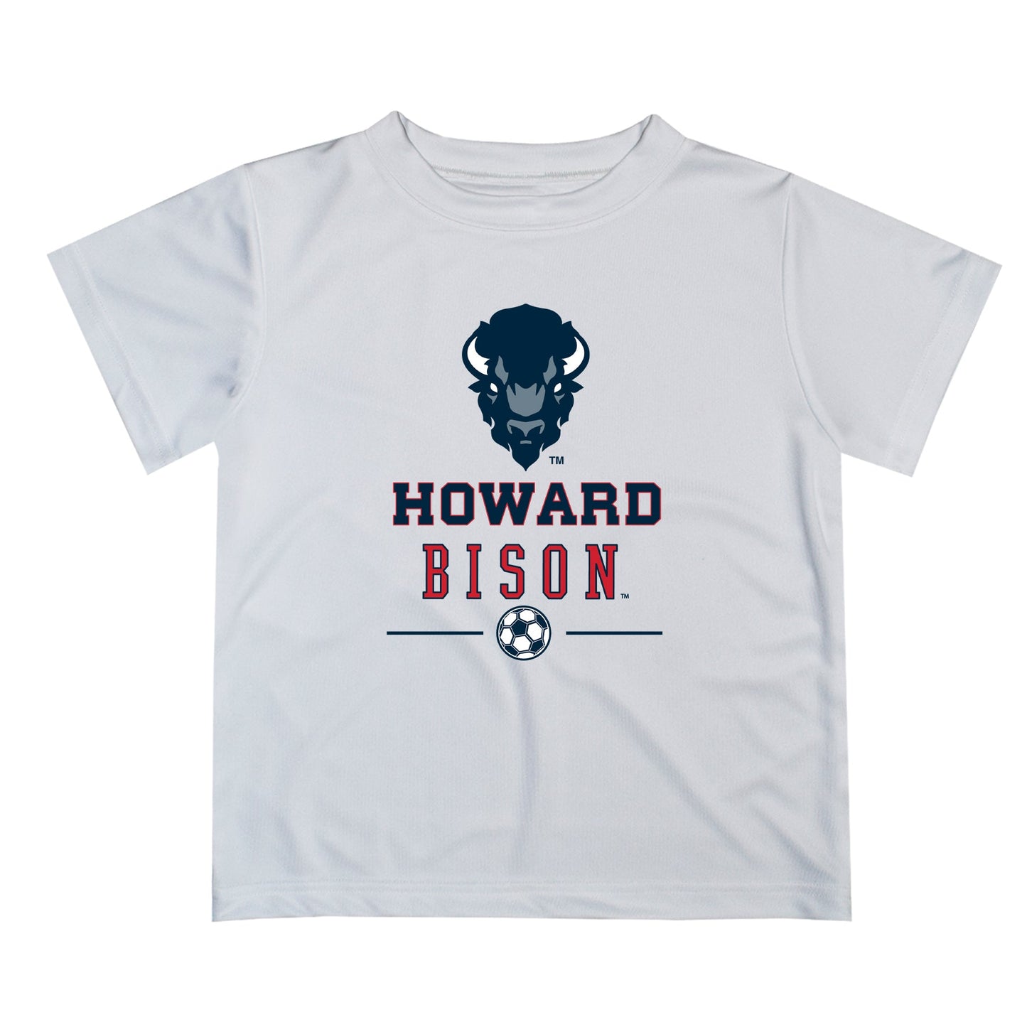 Howard University Bison Vive La Fete Soccer V1 White Short Sleeve Tee Shirt