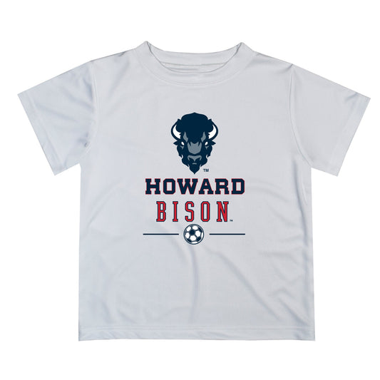 Howard University Bison Vive La Fete Soccer V1 White Short Sleeve Tee Shirt