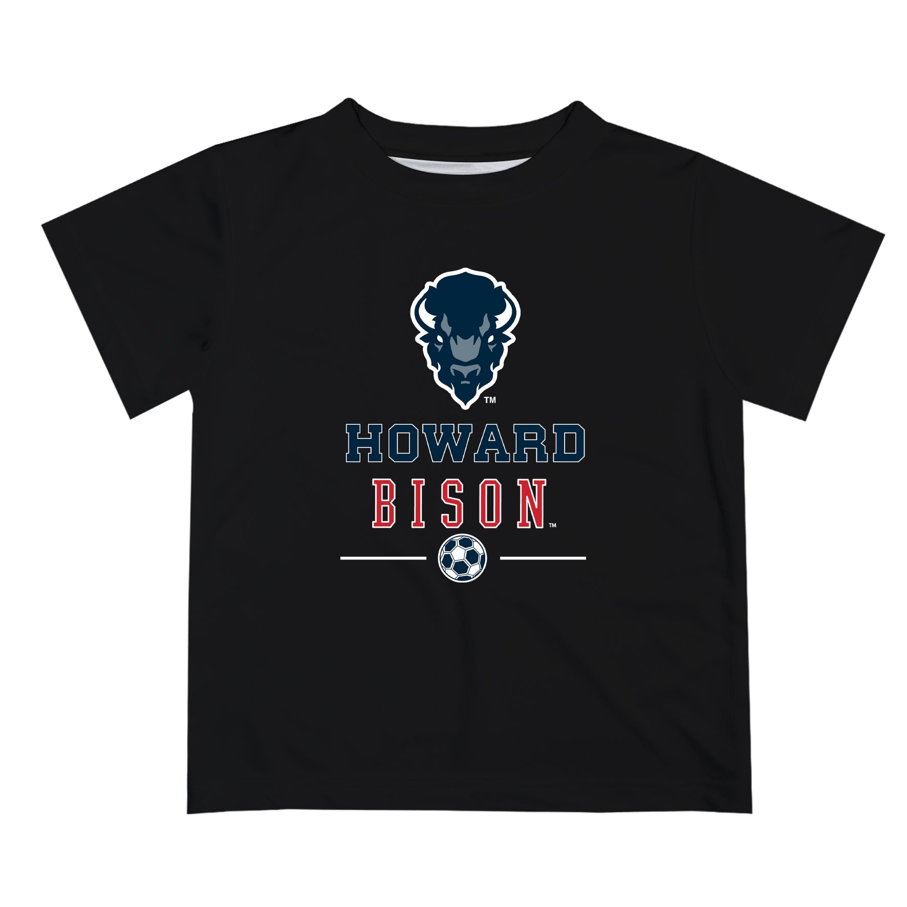 Howard University Bison Vive La Fete Soccer V1 Black Short Sleeve Tee Shirt
