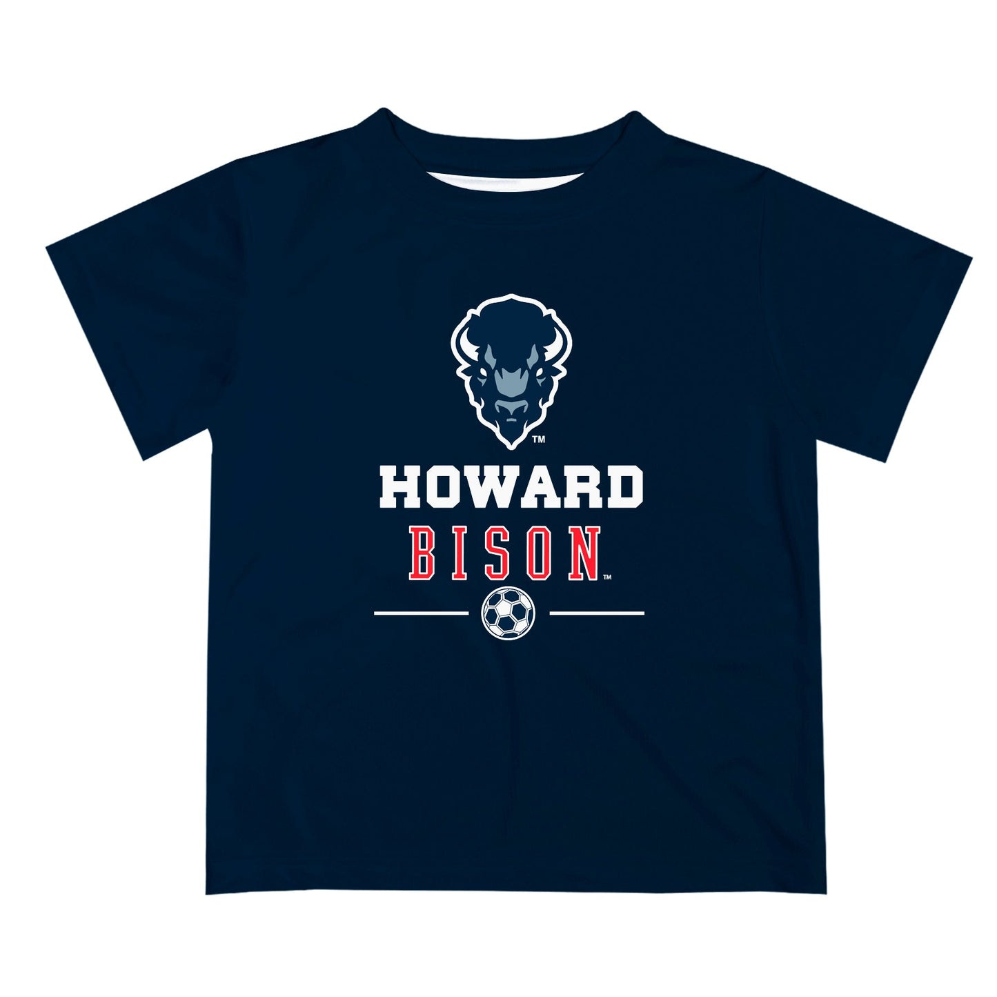 Howard University Bison Vive La Fete Soccer V1 Blue Short Sleeve Tee Shirt