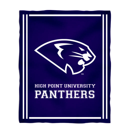 High Point University Panthers HPU Kids Game Day Purple Plush Soft Minky Blanket 36 x 48 Mascot