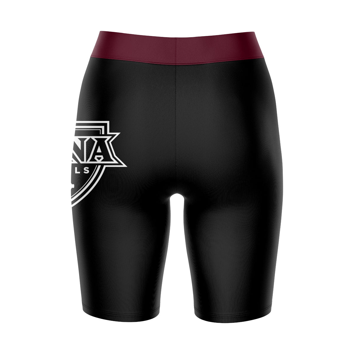 Iona Gaels Vive La Fete Game Day Logo on Thigh and Waistband Black and Maroon Women Bike Short 9 Inseam