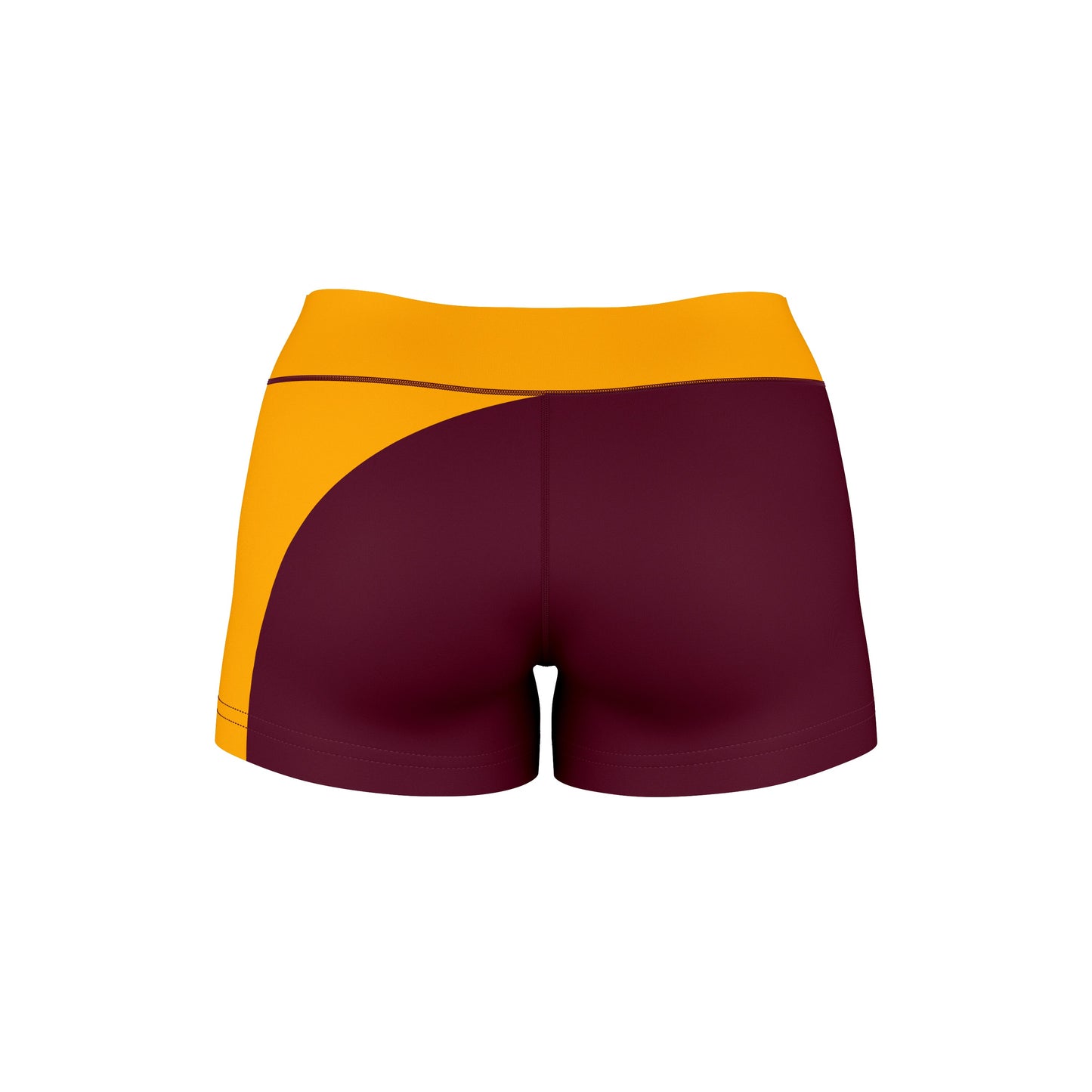 Iona College Gaels Vive La Fete Collegiate Waist Color Block Women Maroon Gold Optimum Yoga Short - Vive La F̻te - Online Apparel Store