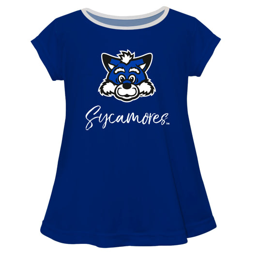 Indiana State University Big Solid Blue Girls Laurie Top SS by Vive La Fete