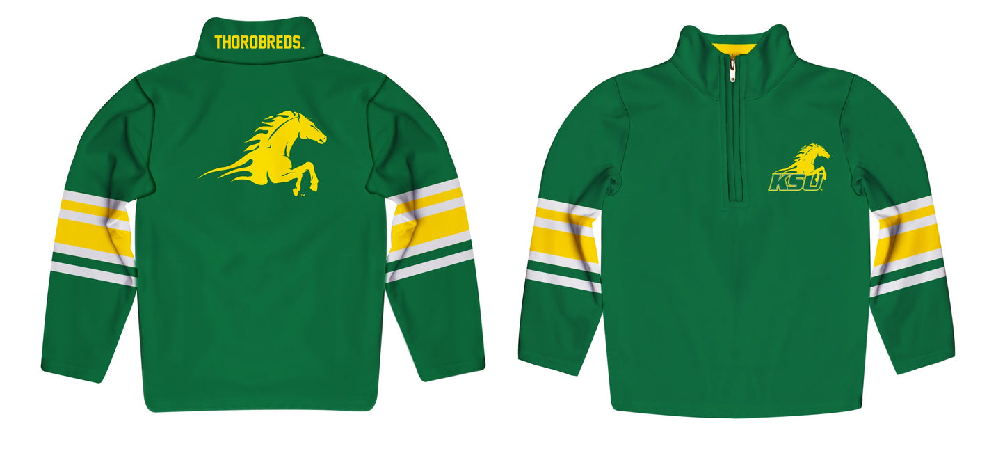 Kentucky State Thorobreds Game Day Green Quarter Zip Pullover for Infants Toddlers by Vive La Fete
