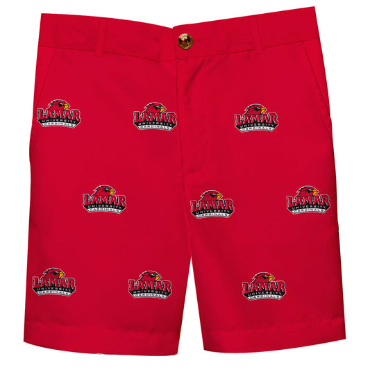Lamar Cardinals Boys Game Day Red Structured Dress Shorts