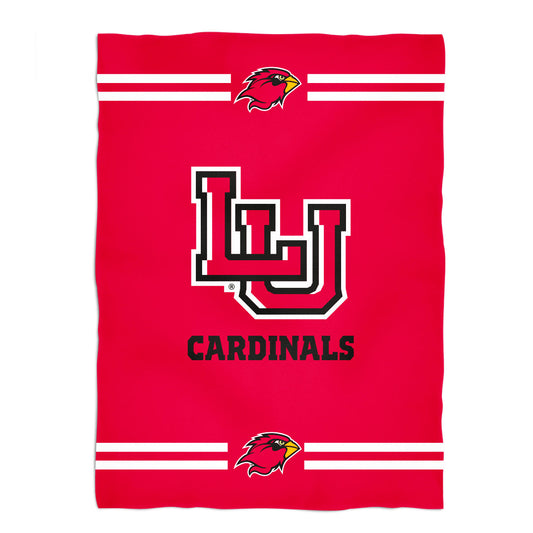 Lamar Cardinals Game Day Soft Premium Fleece Red Throw Blanket 40 x 58 Logo and Stripes