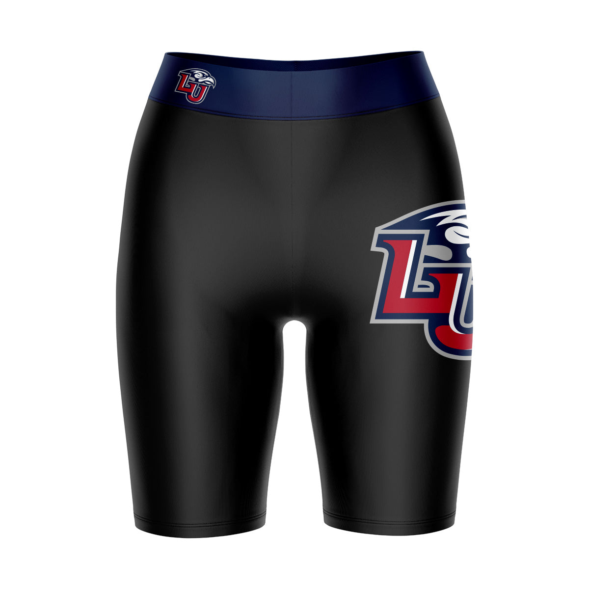 Liberty Flames Game Day Logo on Thigh and Waistband Black and Navy Wom