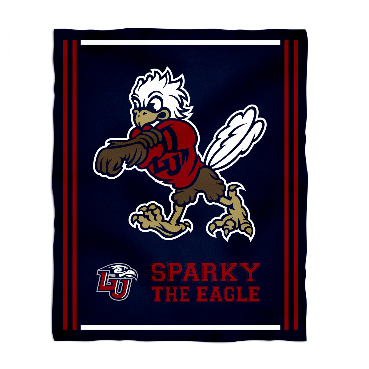 Liberty Flames Kids Game Day Navy Plush Soft Minky Blanket 36 x 48 Mascot