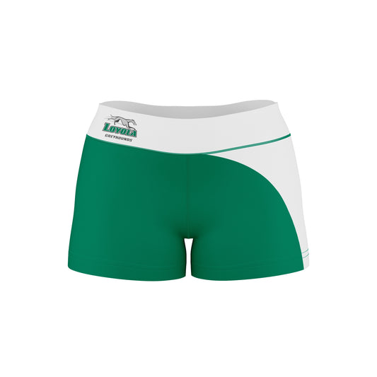 Loyola Maryland Greyhounds Vive La Fete Collegiate Waist Color Block Women Green White Optimum Yoga Short