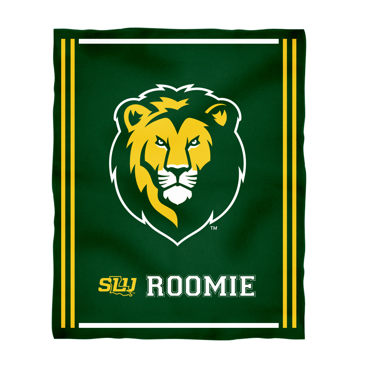 Southeastern Louisiana Lions Kids Game Day Green Plush Soft Minky Blanket 36 x 48 Mascot