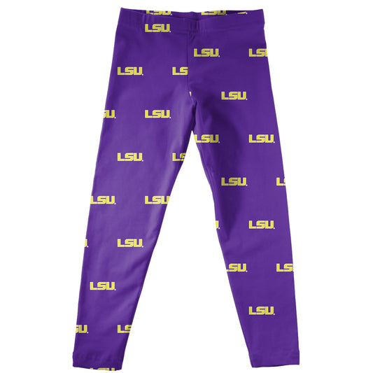LSU Print Purple Leggings