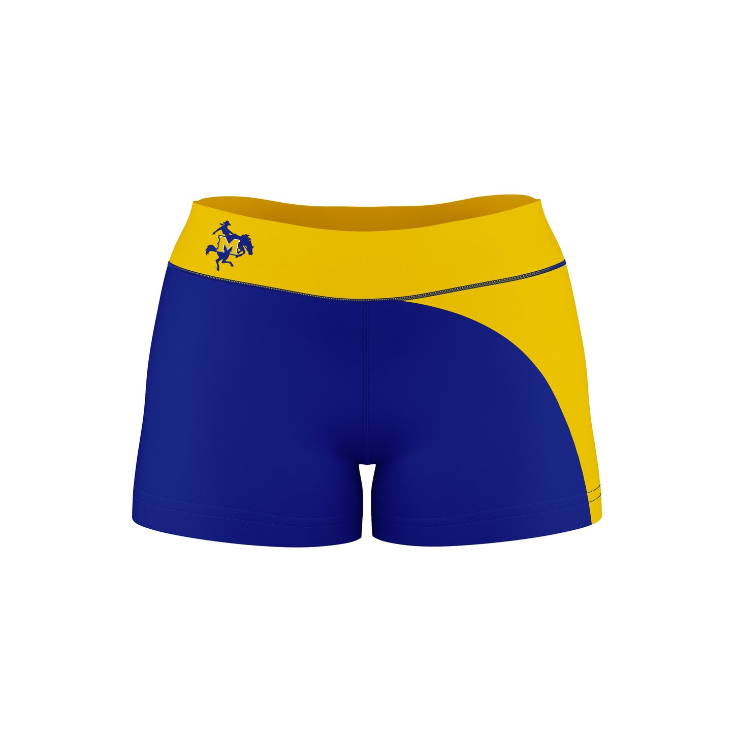 Canisius College Golden Griffins Vive La Fete Game Day Collegiate Waist Color Block Women Blue Gold Optimum Yoga Short