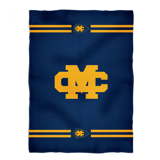 Mississippi College Choctaws Game Day Soft Premium Fleece Blue Throw Blanket 40 x 58 Logo and Stripes