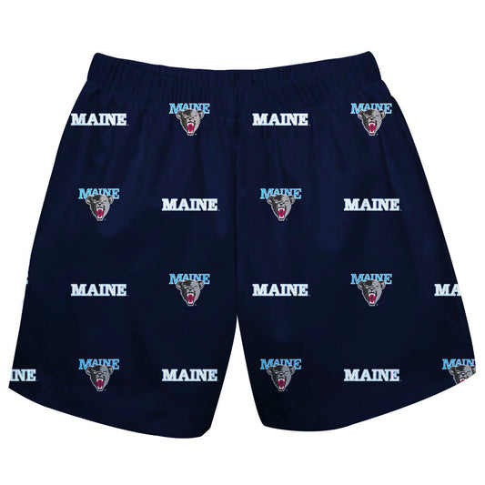 Maine Black Bears Boys Game Day Elastic Waist Classic Play Navy Pull On Shorts