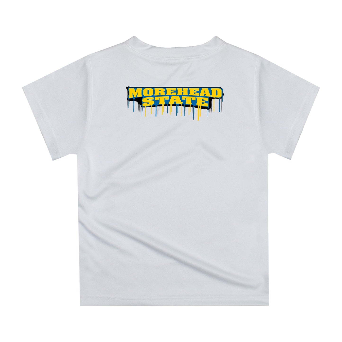 Morehead State Eagles Original Dripping Football Helmet White T-Shirt by Vive La Fete