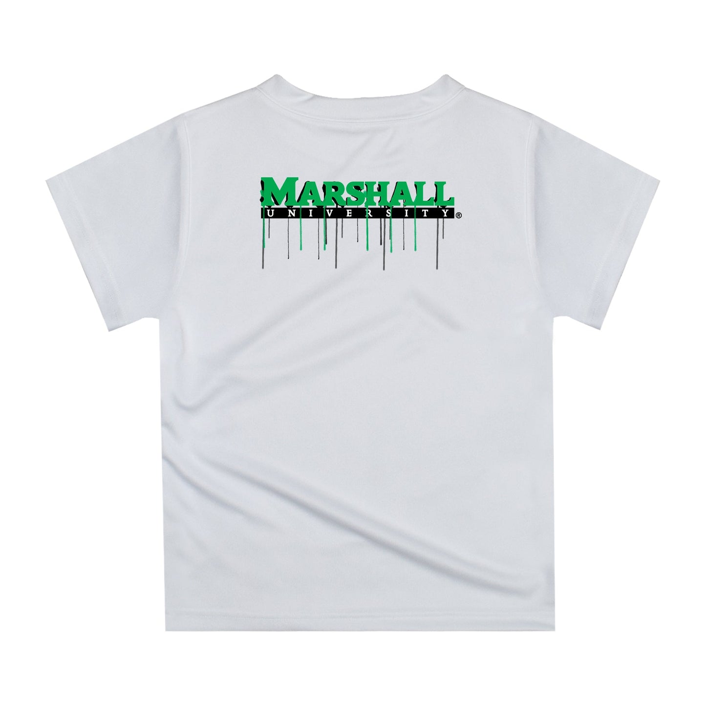 Marshall Thundering Herd MU Original Dripping Football Helmet White T-Shirt by Vive La Fete