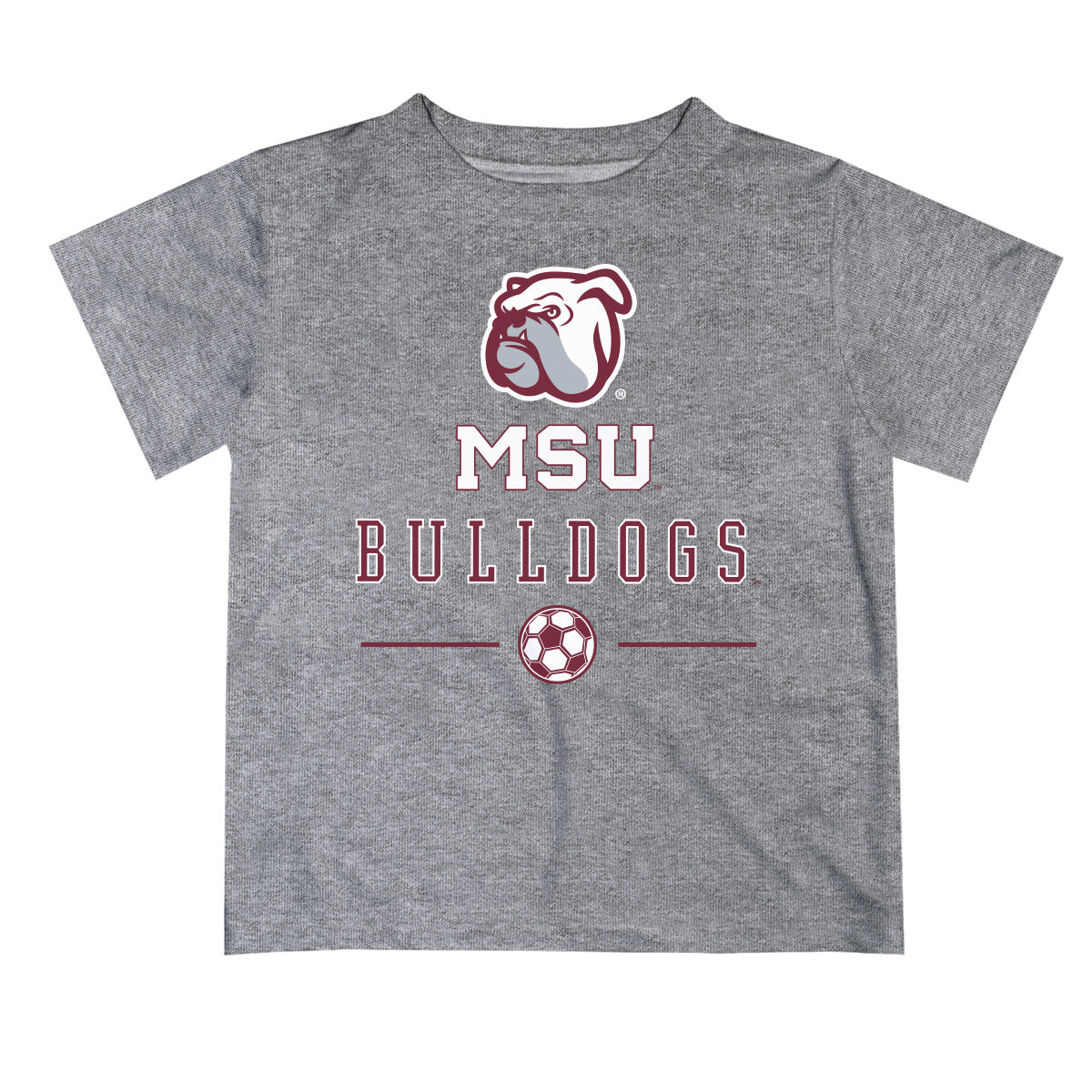 Mississippi State Bulldogs Vive La Fete Soccer V1 Heather Gray Short Sleeve Tee Shirt
