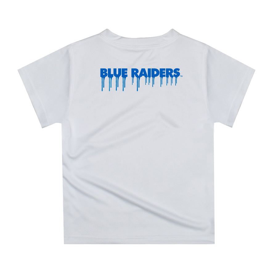 MTSU Blue Raiders Original Dripping Football Helmet White T-Shirt by Vive La Fete