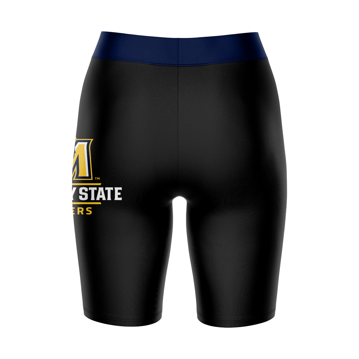 Murray State Racers Vive La Fete Game Day Logo on Thigh and Waistband Black and Navy Women Bike Short 9 Inseam"