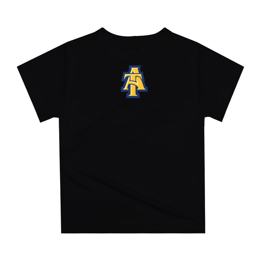 North Carolina A&T Aggies Original Dripping Football Helmet Black T-Shirt by Vive La Fete