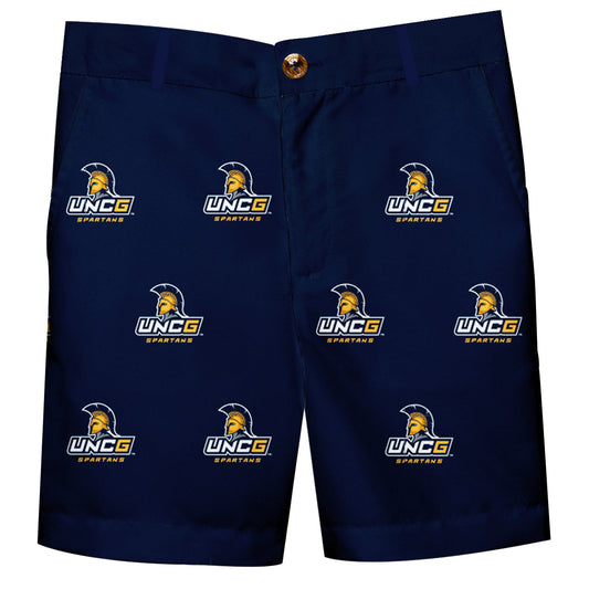 UNCG Spartans Boys Game Day Navy Structured Shorts