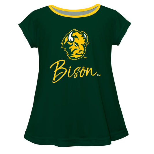 North Dakota Bisons Green Short Sleeve Girls Laurie Top by Vive La Fete