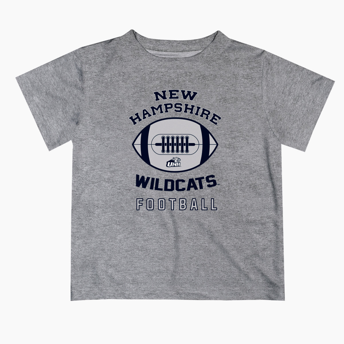 New Hampshire Wildcats UNH Vive La Fete Football V2 Heather Gray Short Sleeve Tee Shirt