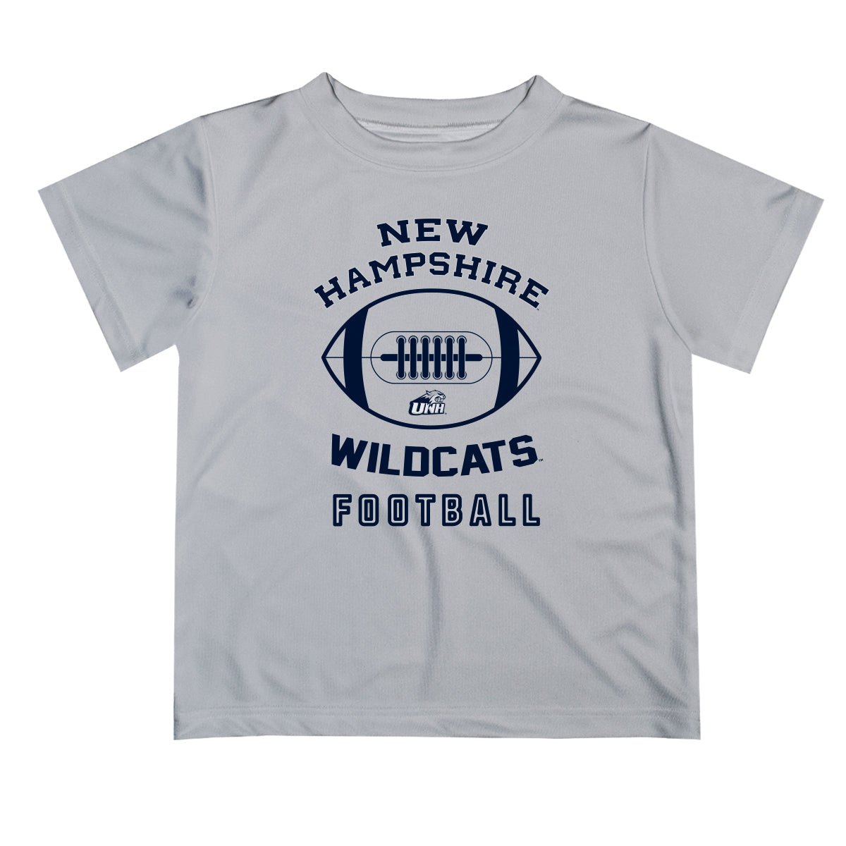 New Hampshire Wildcats UNH Vive La Fete Football V2 Gray Short Sleeve Tee Shirt