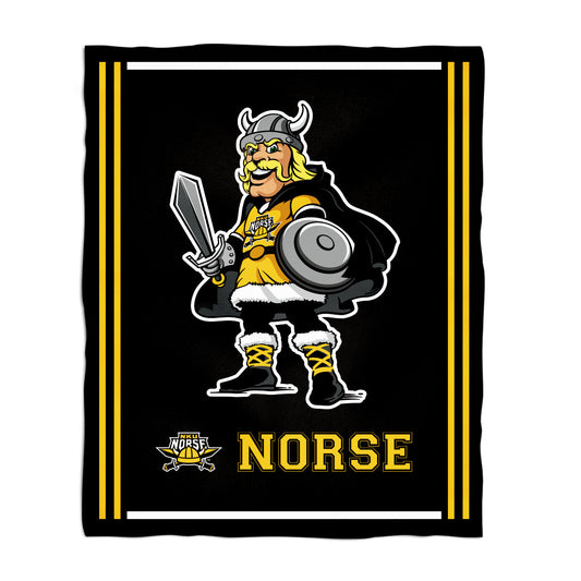 Northern Kentucky Norse Kids Game Day Black Plush Soft Minky Blanket 36 x 48 Mascot