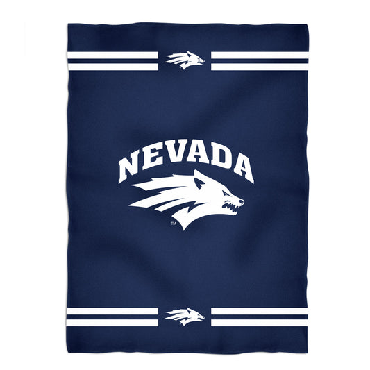 Nevada Wolfpack UNR Game Day Soft Premium Fleece Navy Throw Blanket 40 x 58 Logo and Stripes