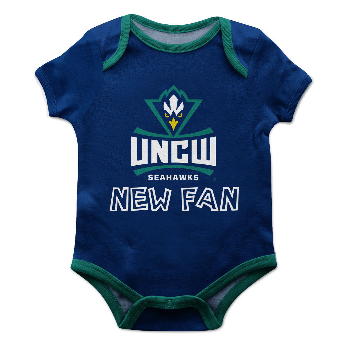 UNC Wilmington Seahawks UNCW Infant Game Day Navy Short Sleeve One Piece Jumpsuit by Vive La Fete