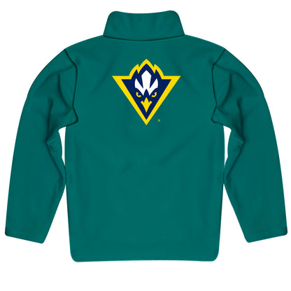 UNC Wilmington Seahawks UNCW Game Day Solid Teal Quarter Zip Pullover for Infants Toddlers by Vive La Fete